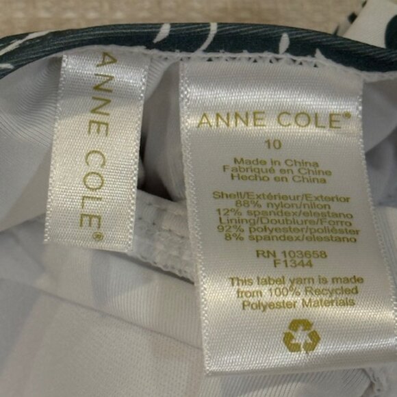 NWT ANNE COLE Twist Front Strapless One-piece Swimsuit Size 10 - Picture 3 of 6